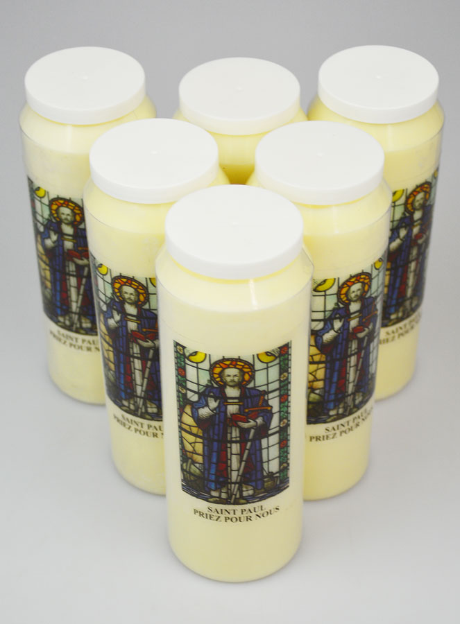 Lot de 6 Bougies de Neuvaine Saint Paul (pic 2)