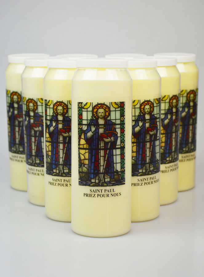 Lot de 10 Bougies de Neuvaine Saint Paul (pic 1)