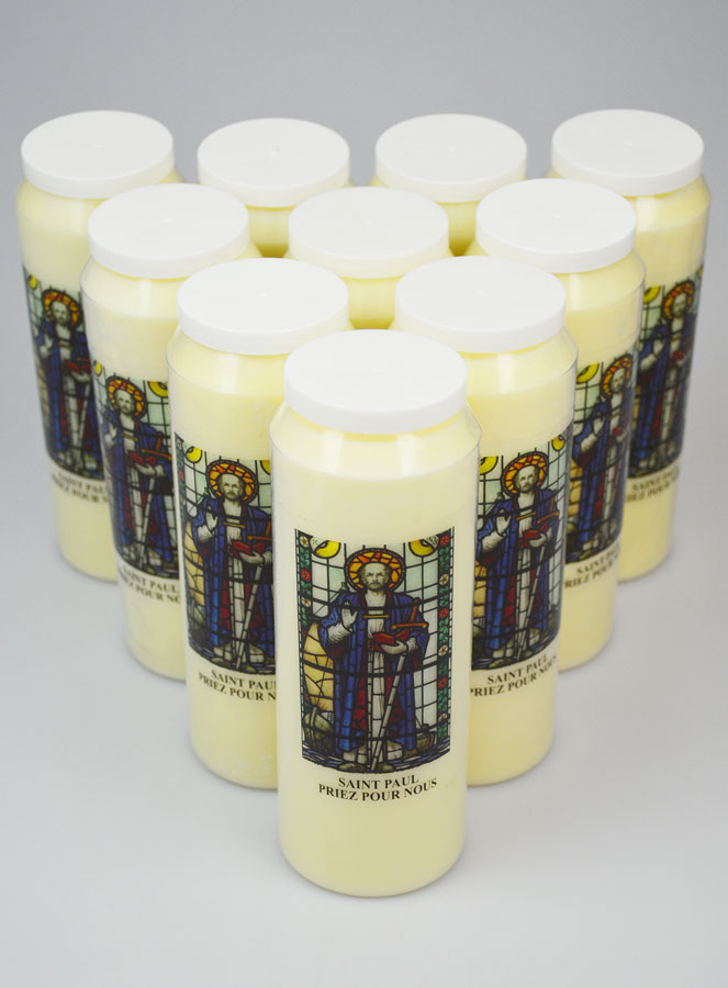 Lot de 10 Bougies de Neuvaine Saint Paul (pic 2)