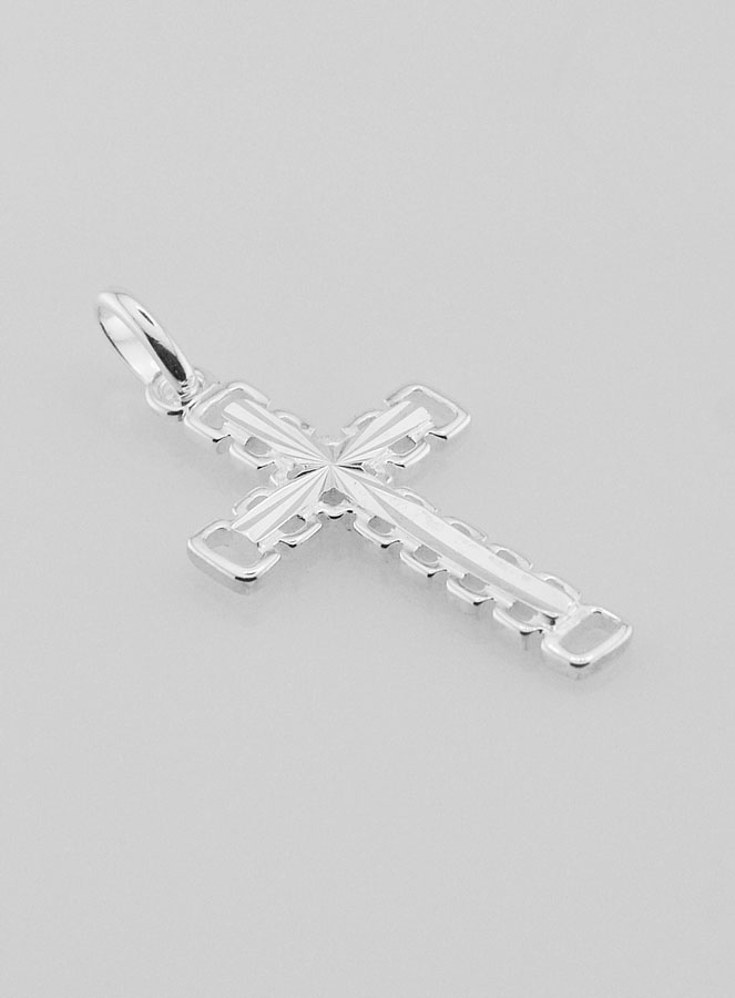 Pendentif Croix Ajourée en Argent Massif 22mm (pic 2)
