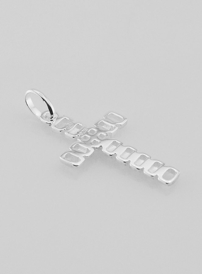 Pendentif Croix Ajourée en Argent Massif 22mm (pic 3)
