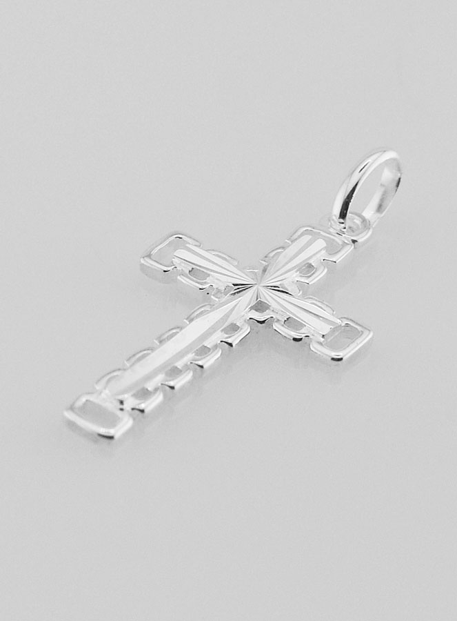 Pendentif Croix Ajourée en Argent Massif 22mm (pic 4)
