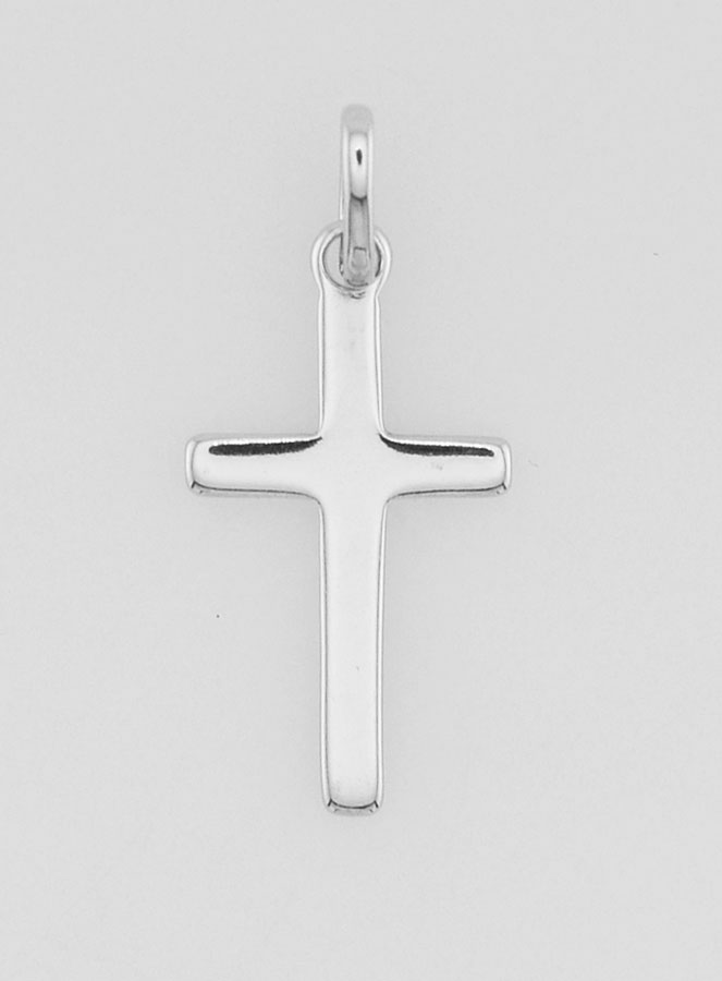 Pendentif Croix Simple en Argent 18mm (pic 1)