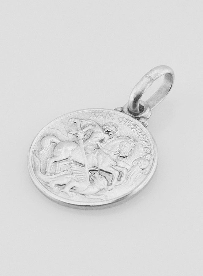 Médaille Saint Georges en Argent Massif - 14mm (pic 3)