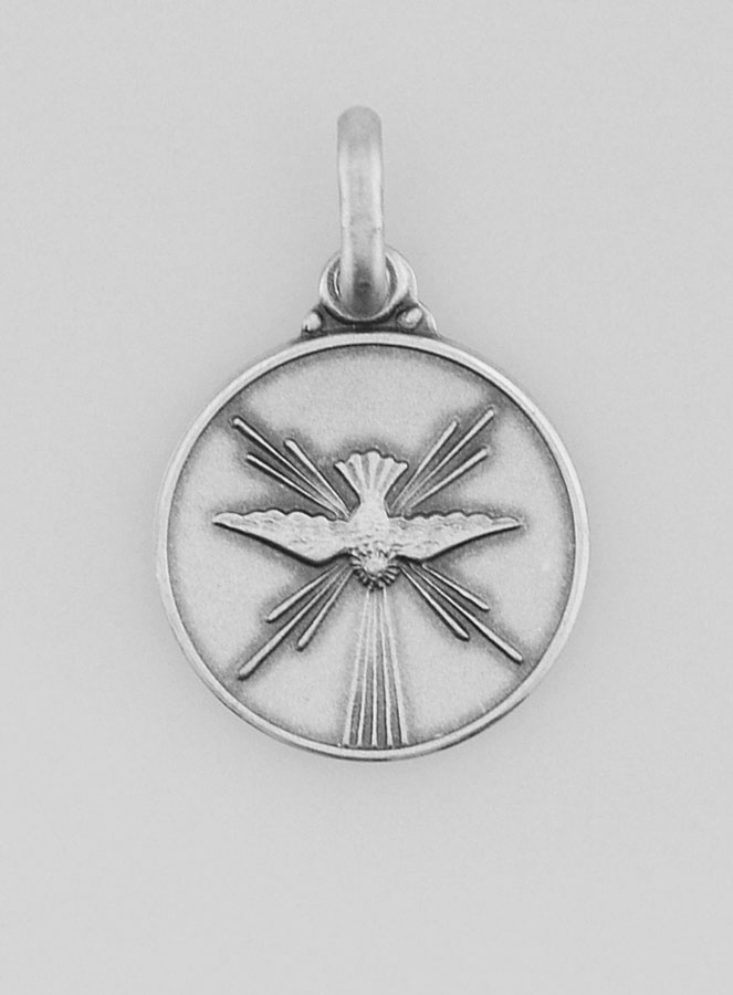 Médaille Colombe de l'Esprit Saint en Argent Massif - 14mm (pic 1)