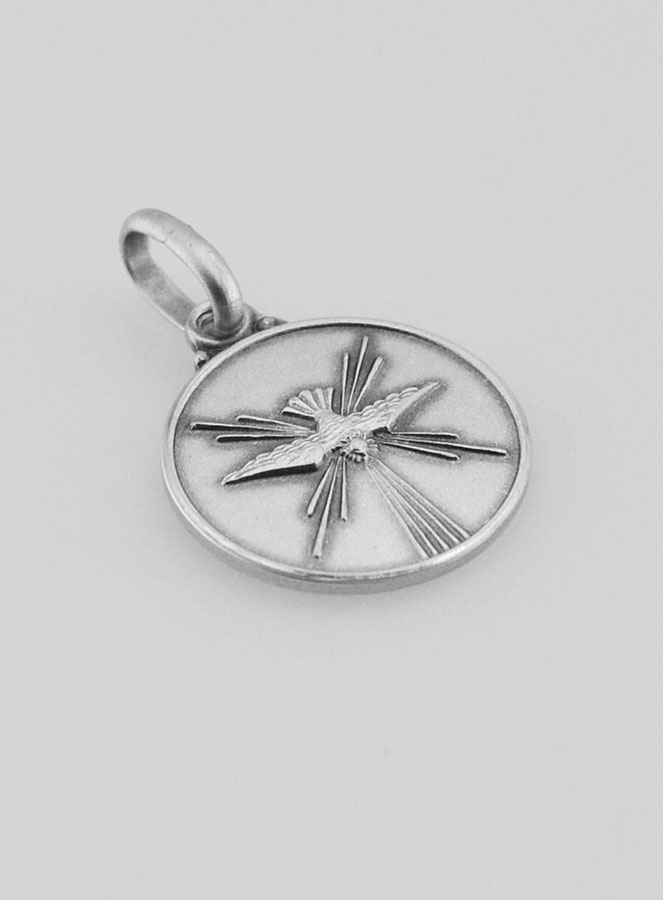 Médaille Colombe de l'Esprit Saint en Argent Massif - 14mm (pic 3)