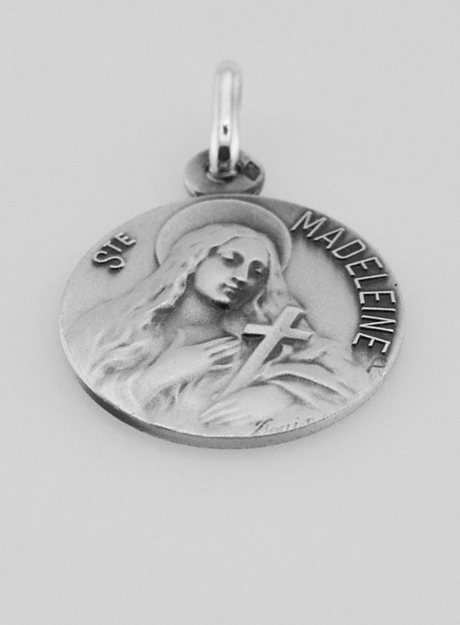 Médaille Sainte Marie-Madeleine en Argent Massif - 18mm (pic 2)