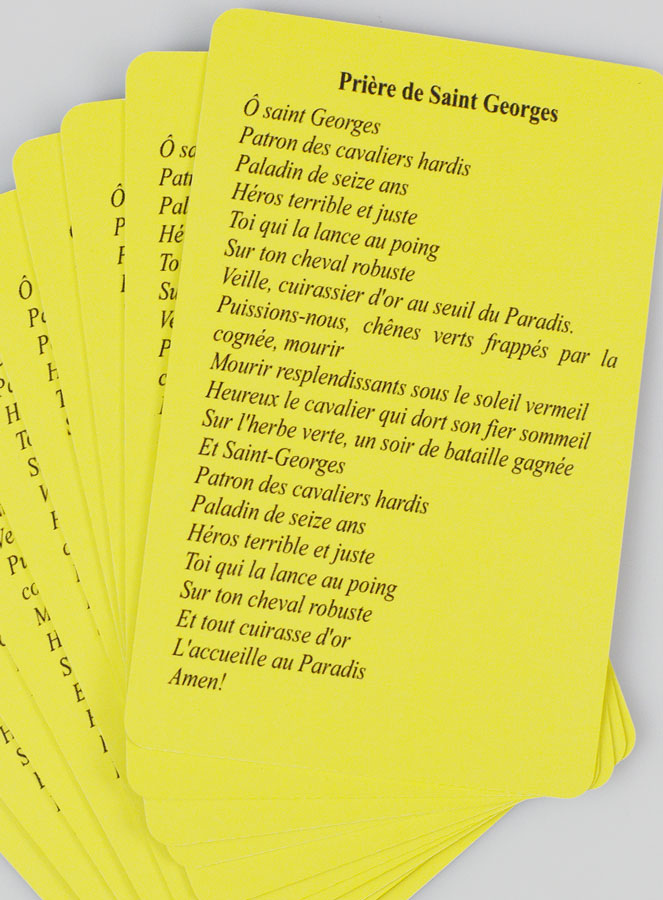 Lot de 10 Cartes de Prières à Saint Georges (pic 4)