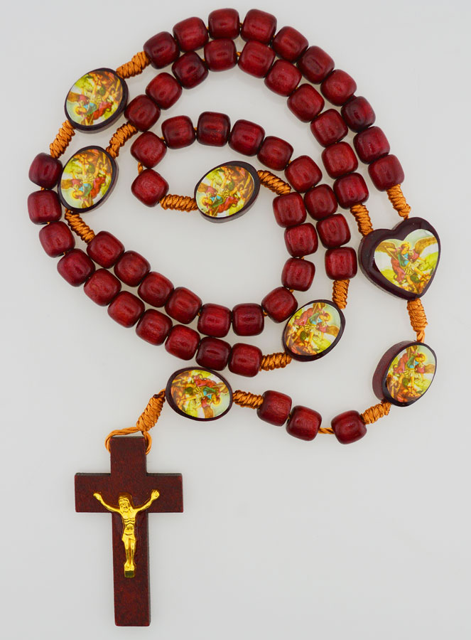 Chapelet Saint Michel Archange - Grains en Bois (pic 1)