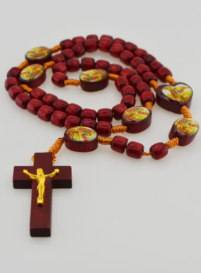Chapelet Saint Michel Archange - Grains en Bois (pic 2)