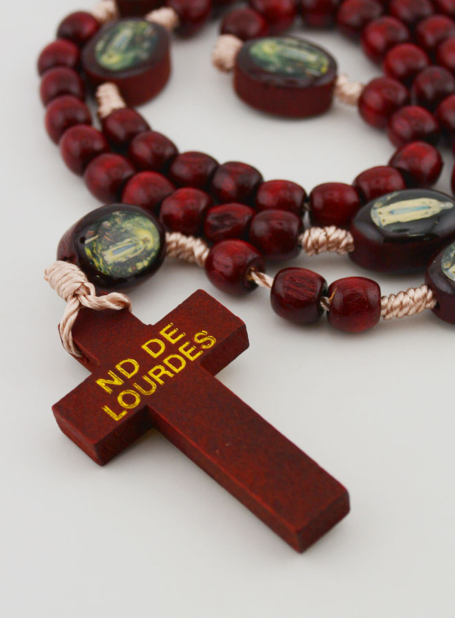 Chapelet Notre Dame de Lourdes - Grains en Bois (pic 3)