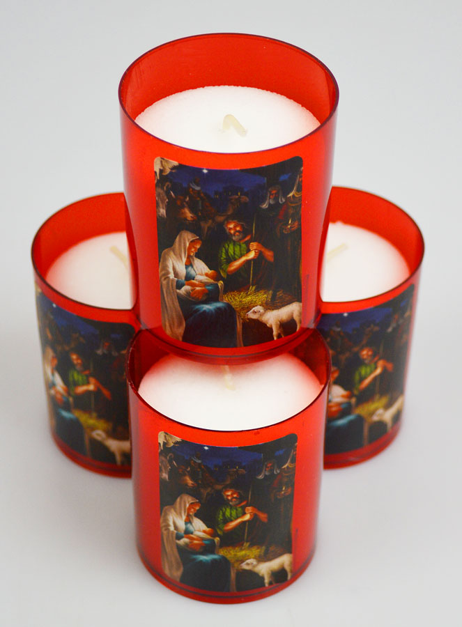 4 Bougies Veilleuses de Noël - La Nativité du Christ (pic 2)
