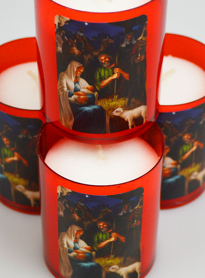 4 Bougies Veilleuses de Noël - La Nativité du Christ (pic 4)