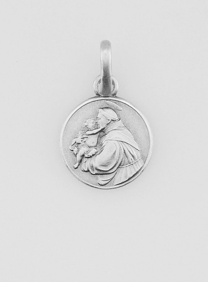 Médaille Saint Antoine de Padoue en Argent Massif - 10mm (pic 1)