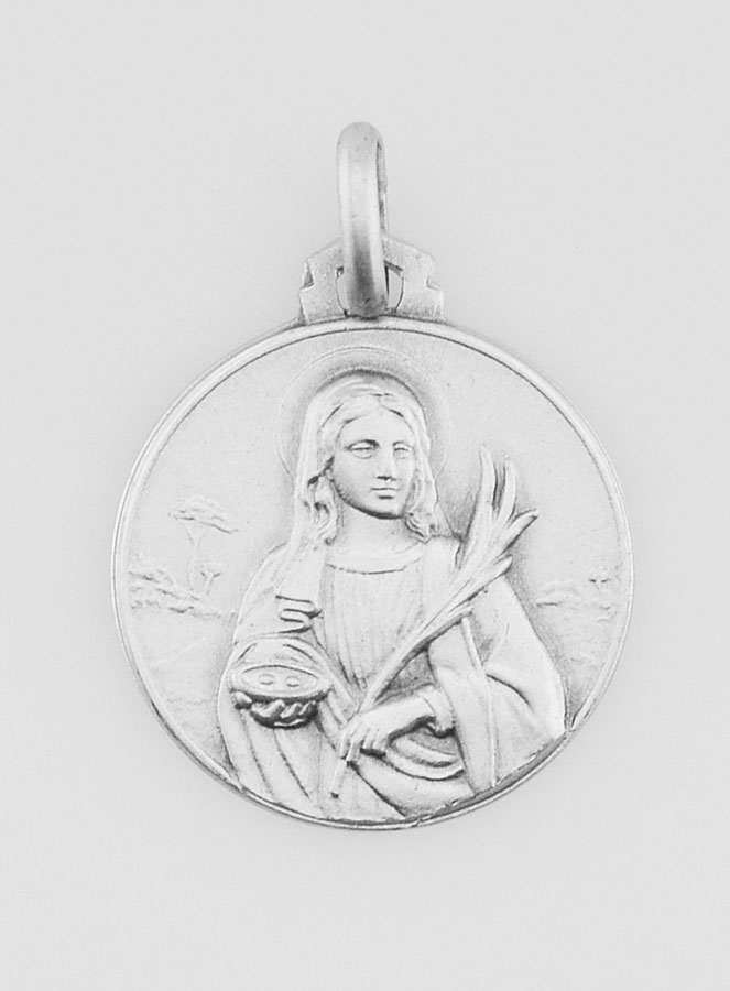 Médaille Sainte Lucie en Argent Massif - 18mm (pic 1)