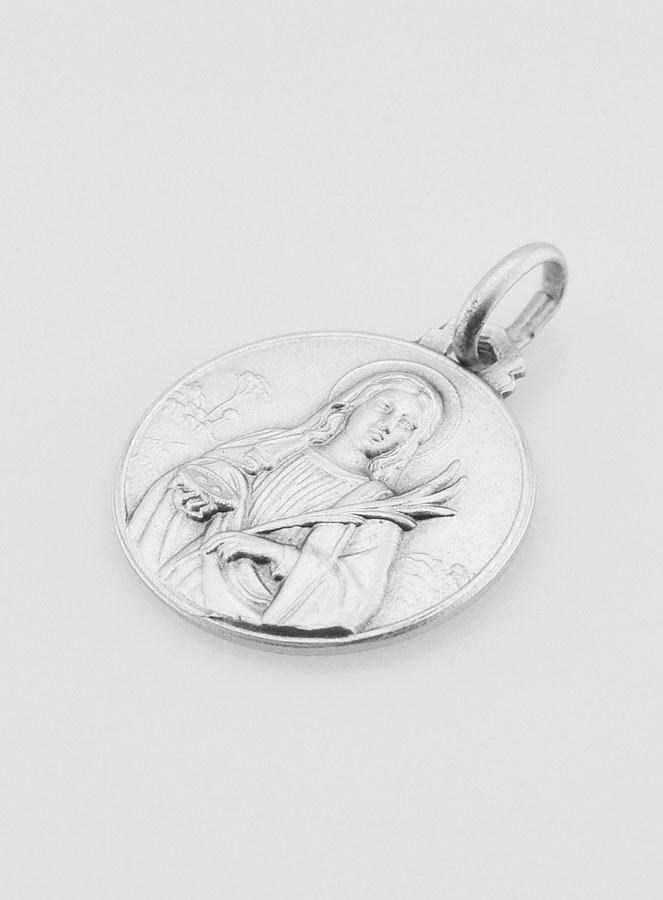 Médaille Sainte Lucie en Argent Massif - 18mm (pic 3)