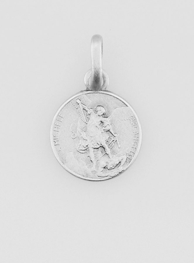 Médaille Saint Michel en Argent Massif - 10mm (pic 1)