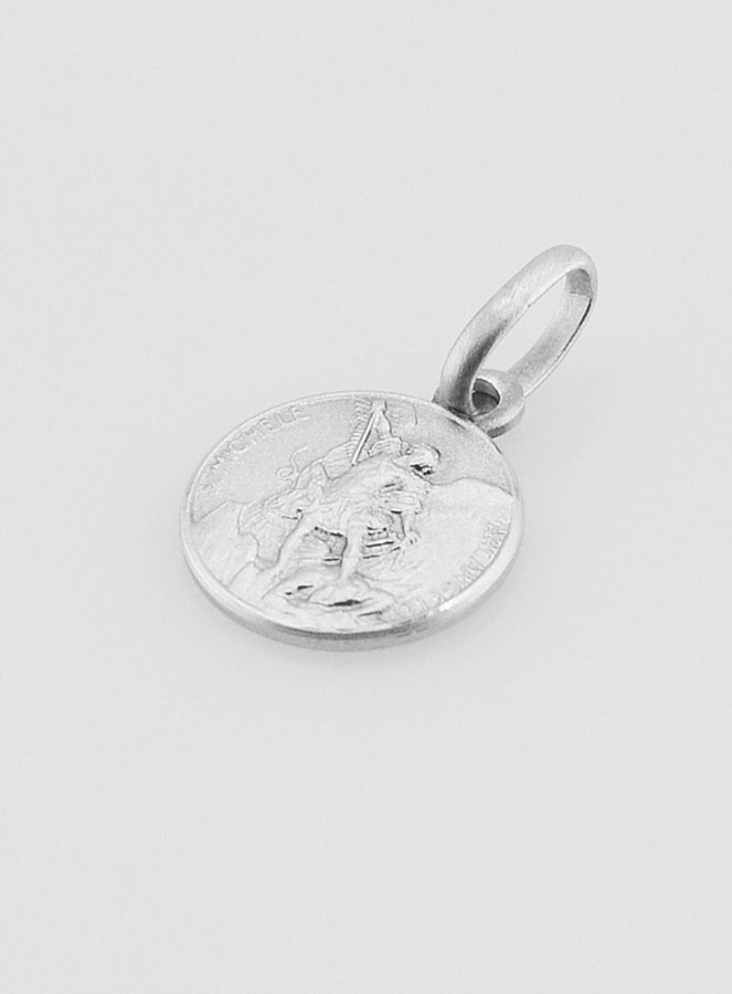 Médaille Saint Michel en Argent Massif - 10mm (pic 3)