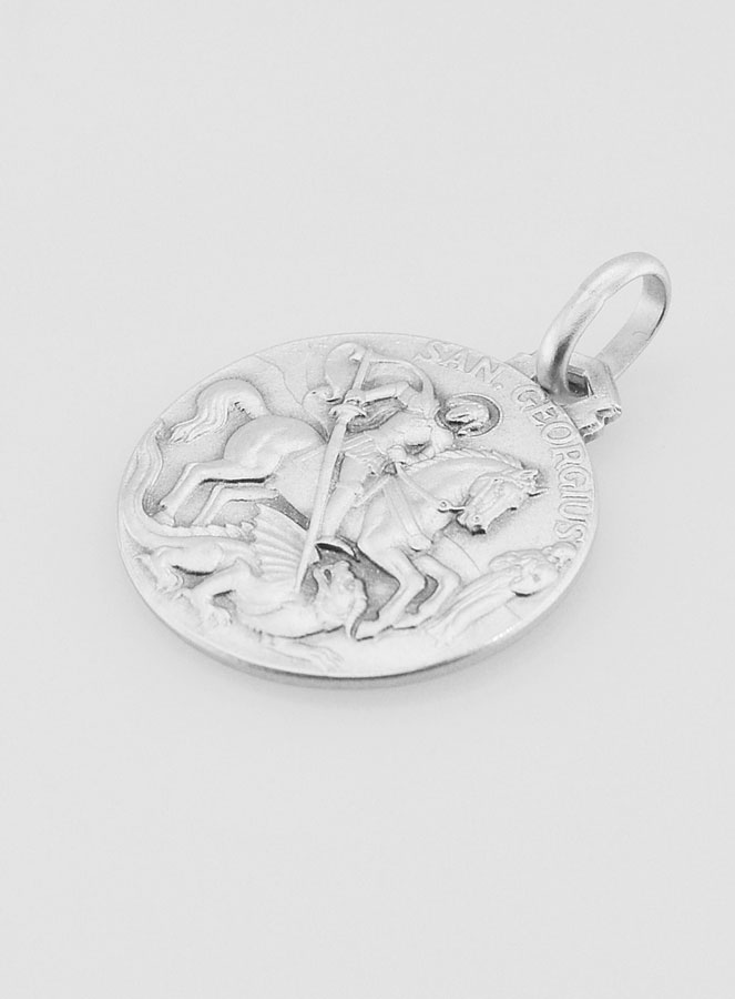 Médaille Saint Georges en Argent Massif - 18mm (pic 3)