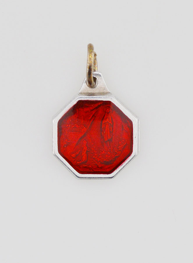 Médaille Notre Dame de Lourdes 11mm - Rouge (pic 1)