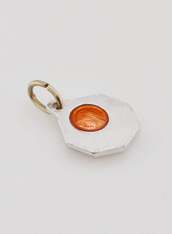 Médaille Notre Dame de Lourdes 11mm - Orange (pic 4)
