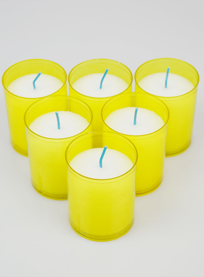6 Bougies Votives - Veilleuses Jaunes - 20h (pic 2)