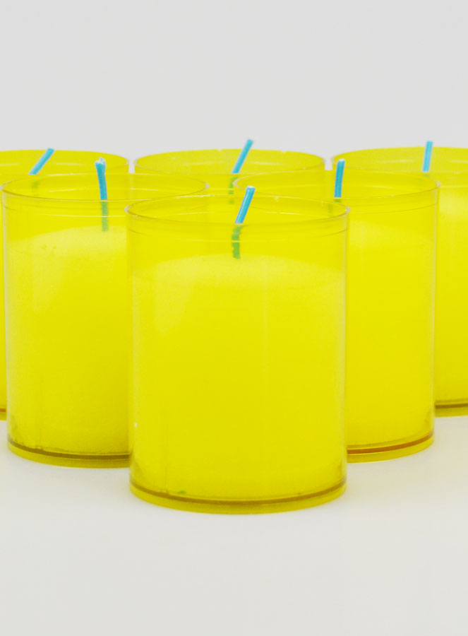 6 Bougies Votives - Veilleuses Jaunes - 20h (pic 3)