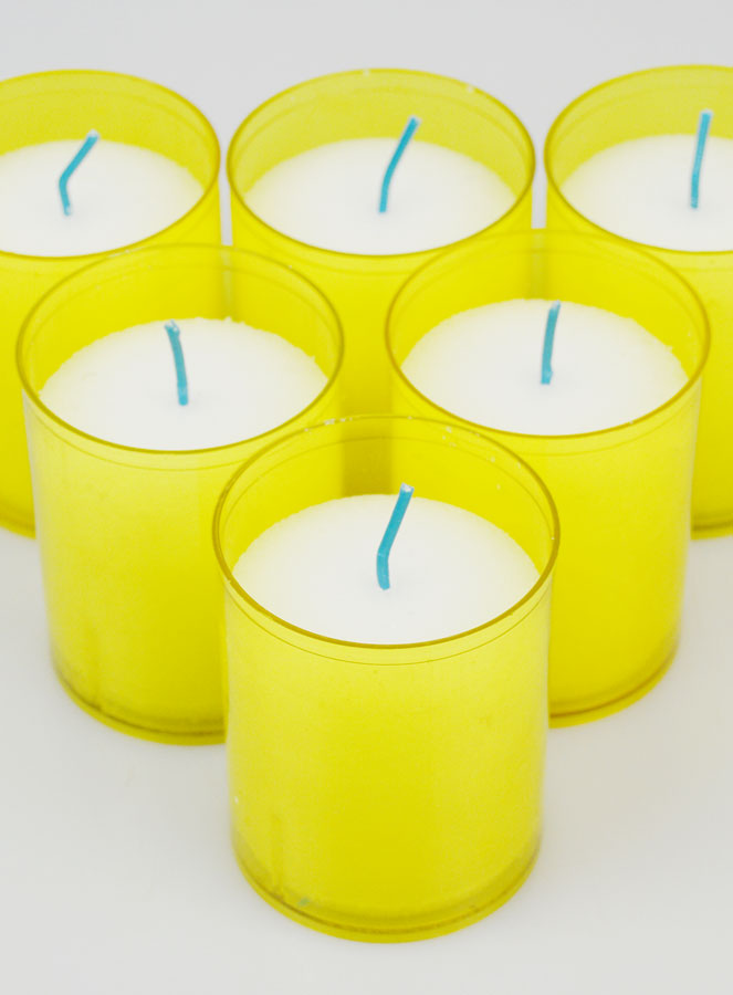 6 Bougies Votives - Veilleuses Jaunes - 20h (pic 4)