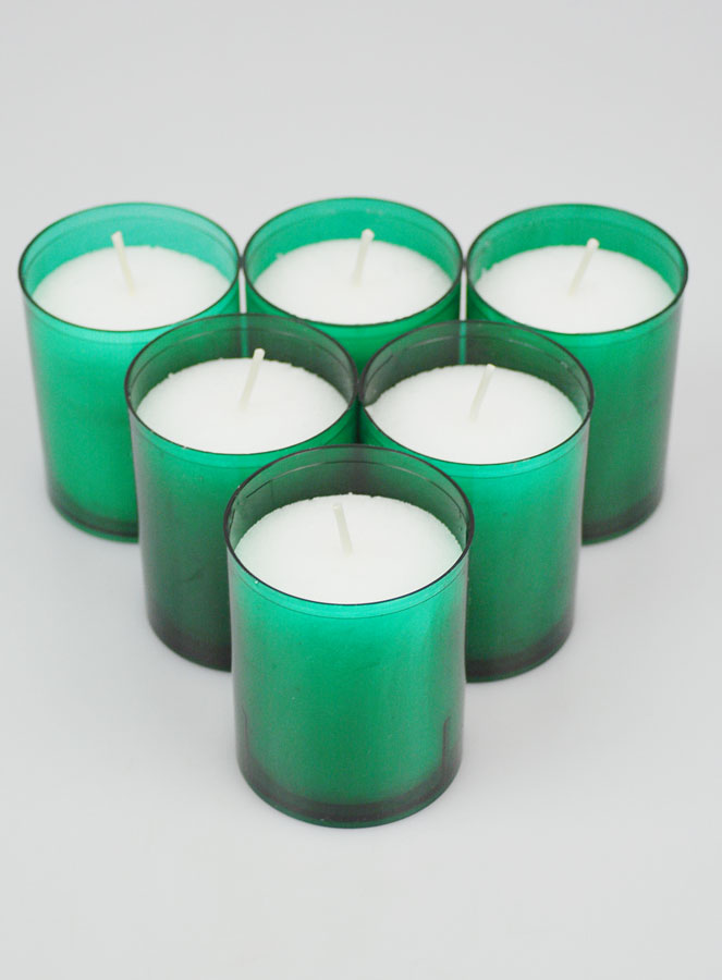 6 Bougies Votives - Veilleuses Vertes - 20h (pic 2)