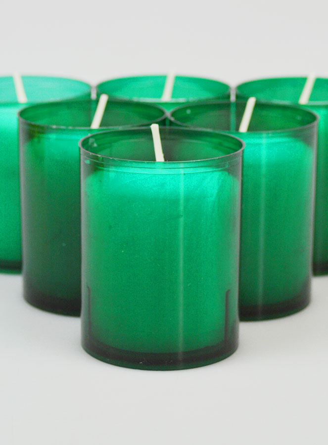 6 Bougies Votives - Veilleuses Vertes - 20h (pic 3)