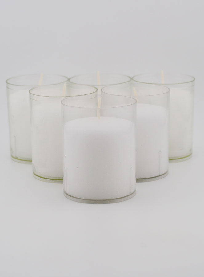 6 Bougies Votives - Veilleuses Blanches - 20h (pic 1)