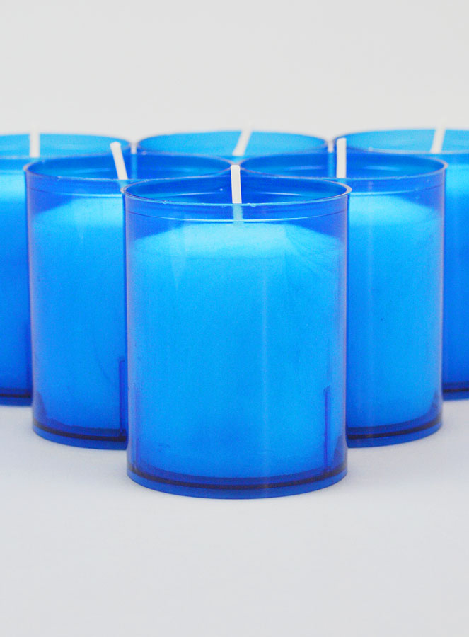 6 Bougies Votives - Veilleuses Bleues - 20h (pic 3)