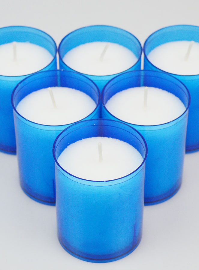 6 Bougies Votives - Veilleuses Bleues - 20h (pic 4)