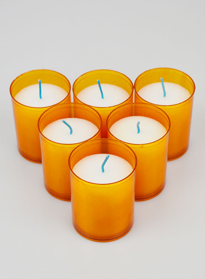 6 Bougies Votives - Veilleuses Oranges - 20h (pic 2)