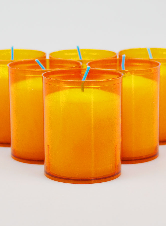 6 Bougies Votives - Veilleuses Oranges - 20h (pic 3)