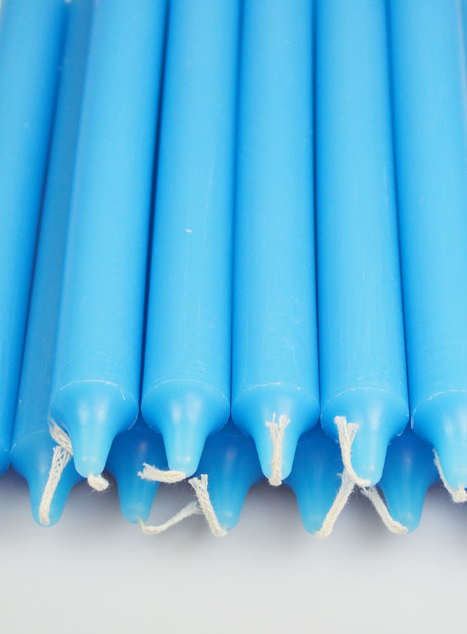 12 Bougies Teintées Masse de Prières Bleu Pastel (pic 4)