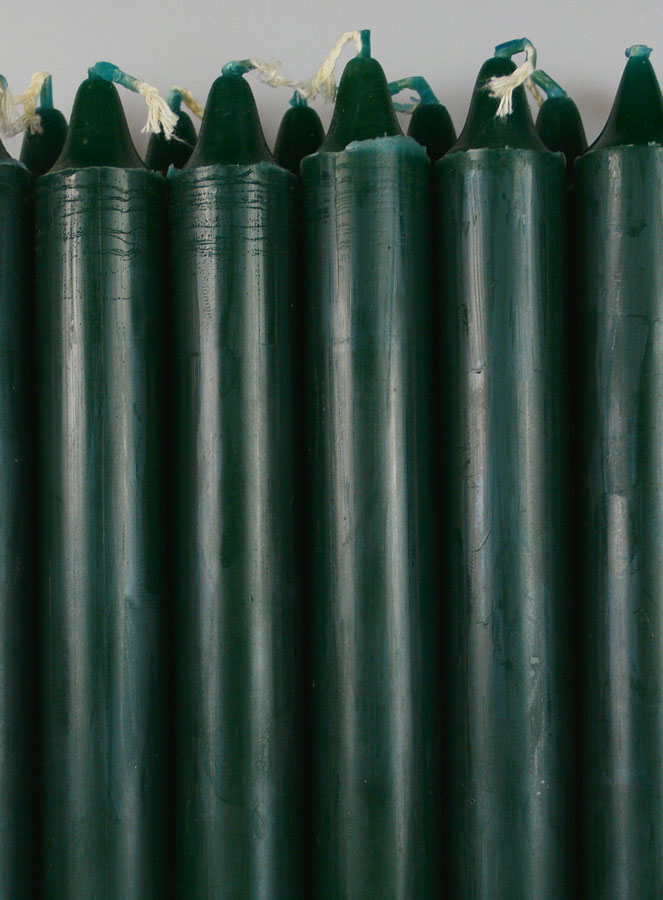 12 Bougies Teintées Masse de Prières Vert Foncé Sapin (pic 3)