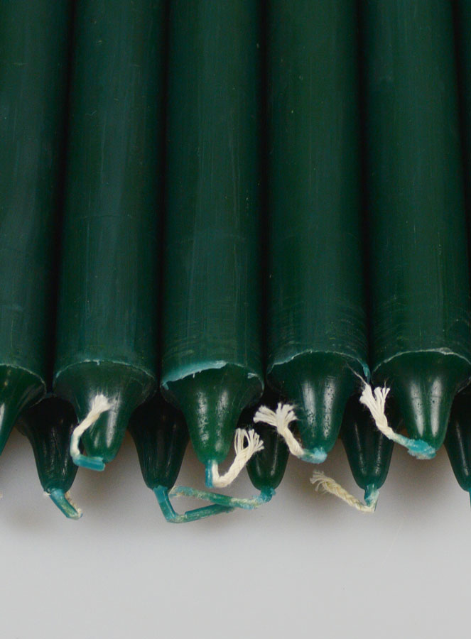 12 Bougies Teintées Masse de Prières Vert Foncé Sapin (pic 4)