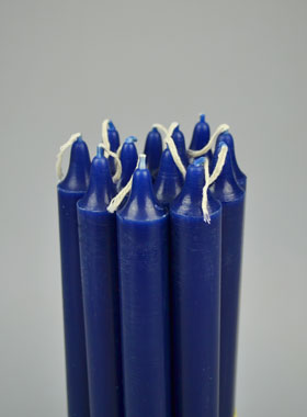 12 Bougies Teintées Masse de Prières Bleu Foncé Marine (pic 1)