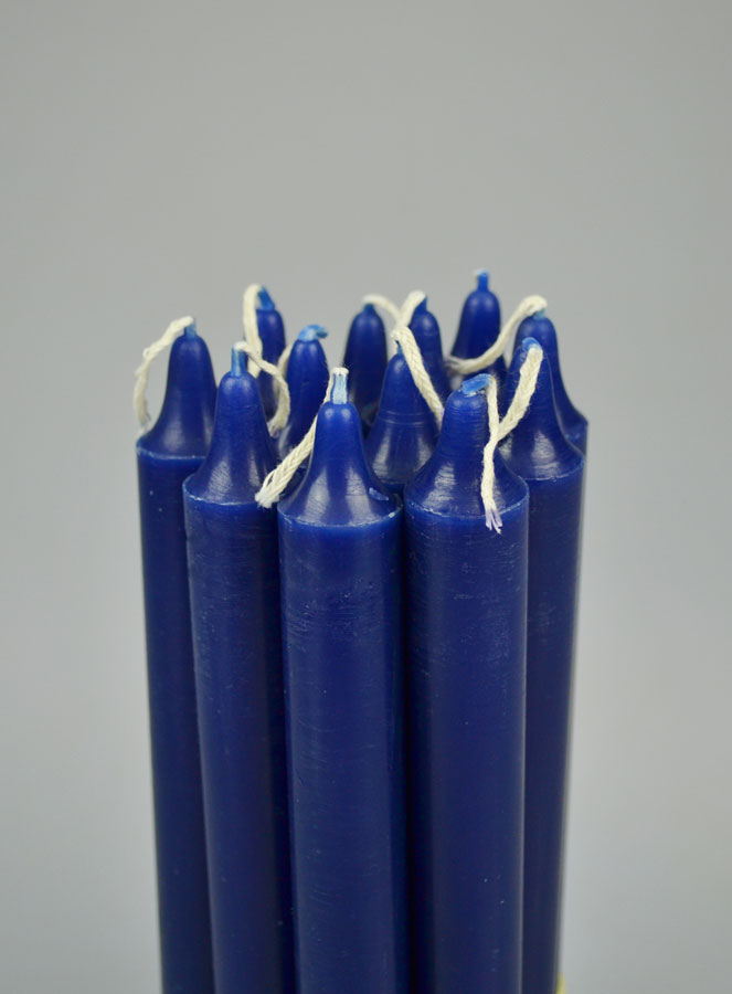 12 Bougies Teintées Masse de Prières Bleu Foncé Marine (pic 2)