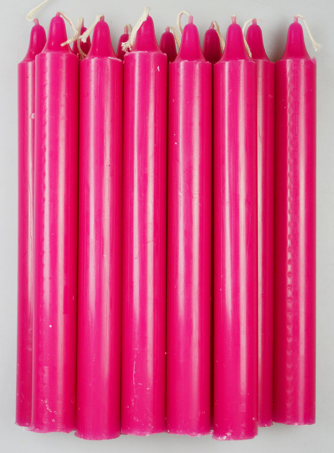 12 Bougies Teintées Masse de Prières Rose (pic 1)