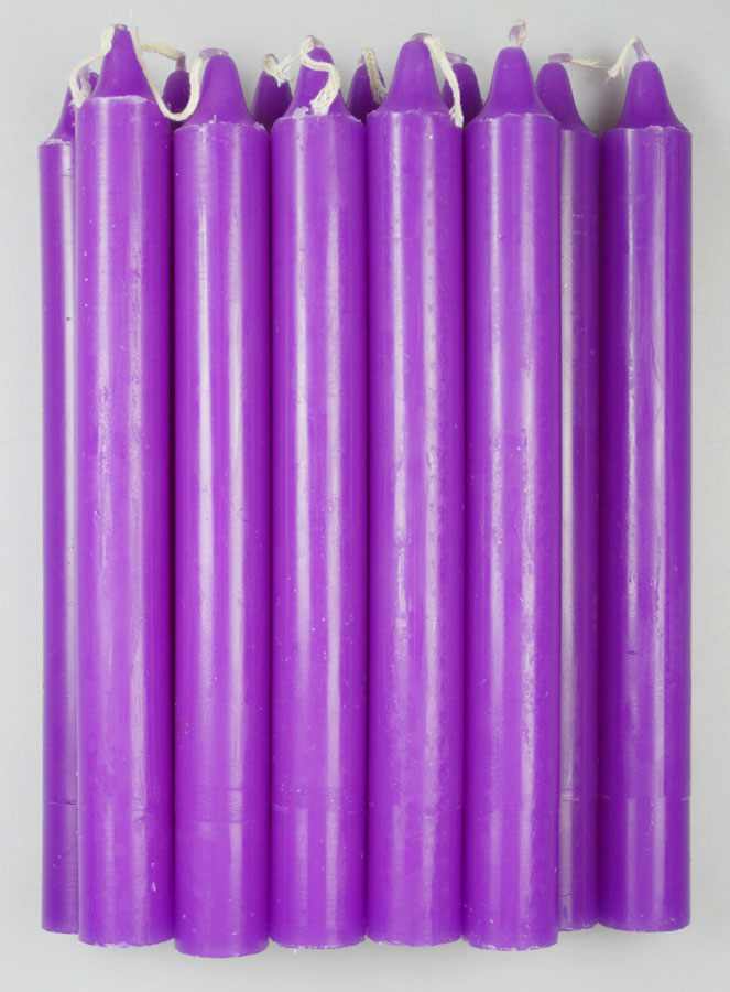 12 Bougies Teintées Masse de Prières Violet (pic 1)