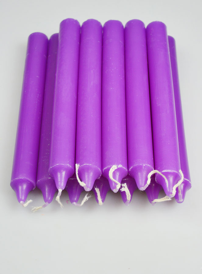12 Bougies Teintées Masse de Prières Violet (pic 2)