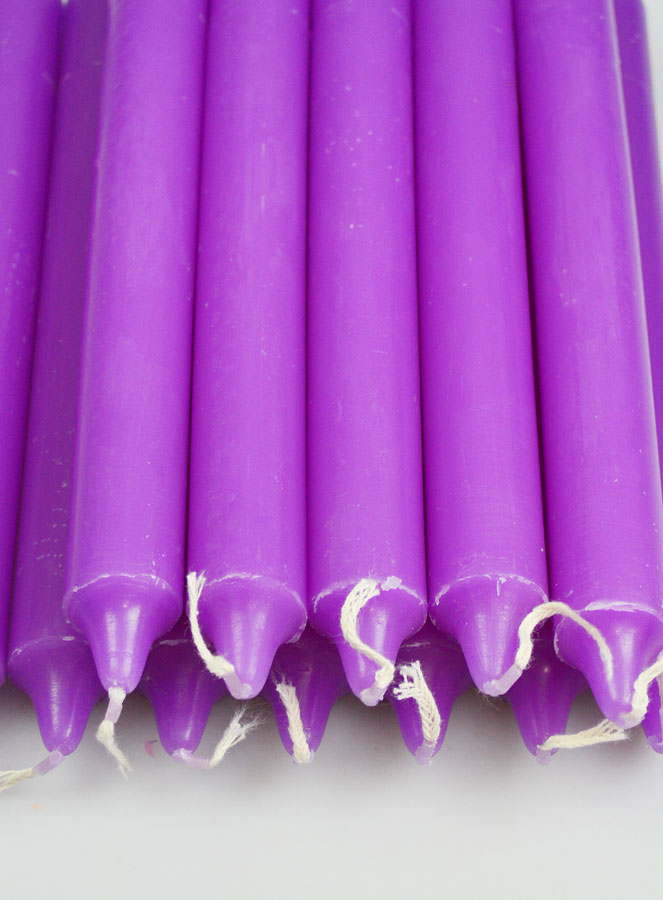 12 Bougies Teintées Masse de Prières Violet (pic 4)
