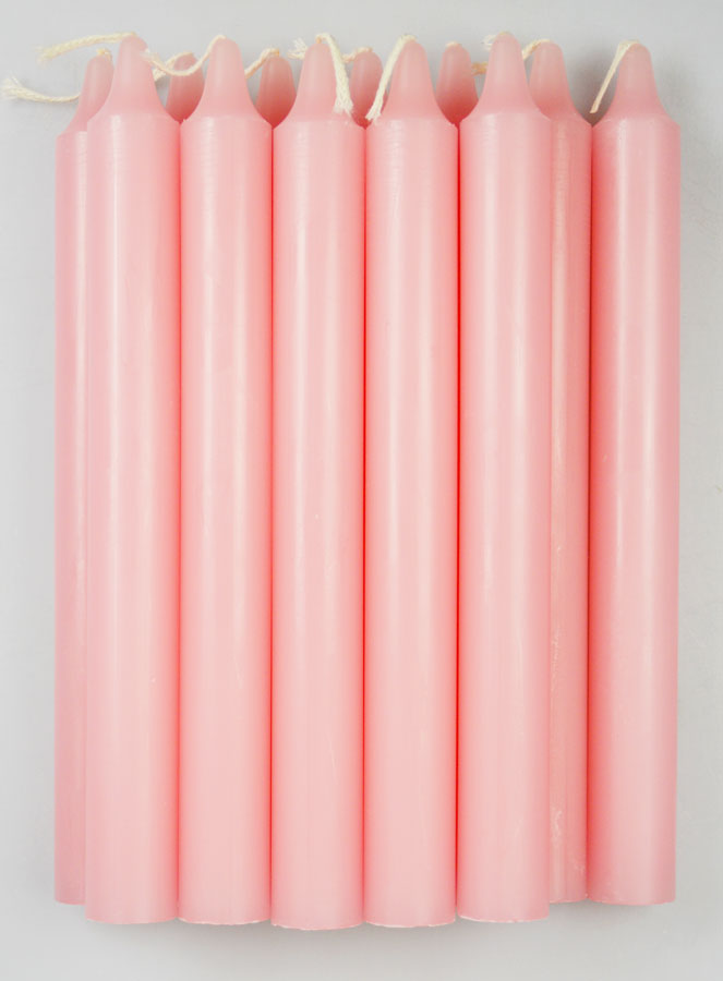12 Bougies Teintées Masse de Prières Rose Pâle (pic 1)