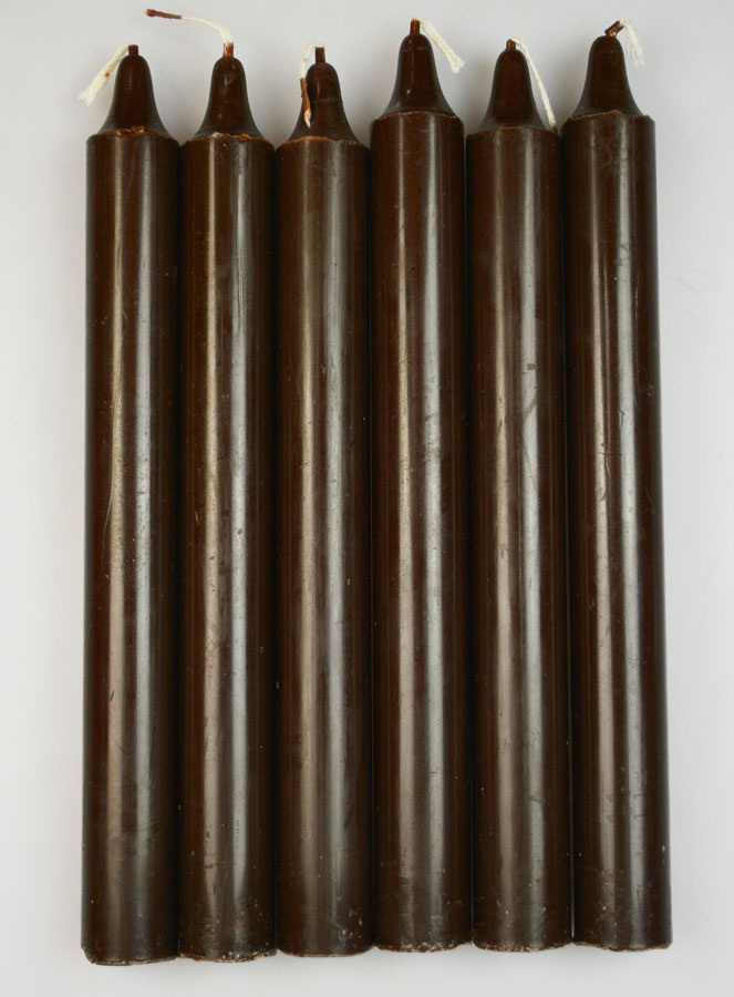 6 Bougies Teintées Masse Couleur Chocolat (pic 1)