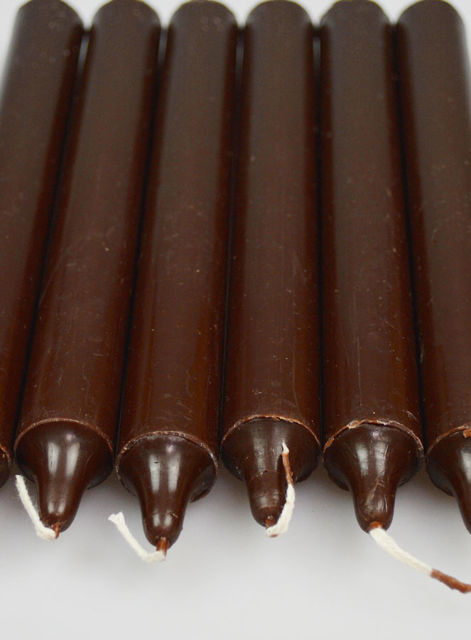 6 Bougies Teintées Masse Couleur Chocolat (pic 4)