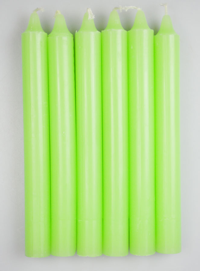 6 Bougies Teintées Masse Couleur Vert Pâle - Vert Clair (pic 1)