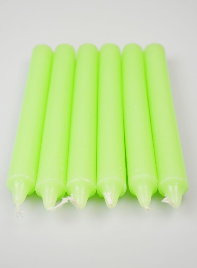 6 Bougies Teintées Masse Couleur Vert Pâle - Vert Clair (pic 2)