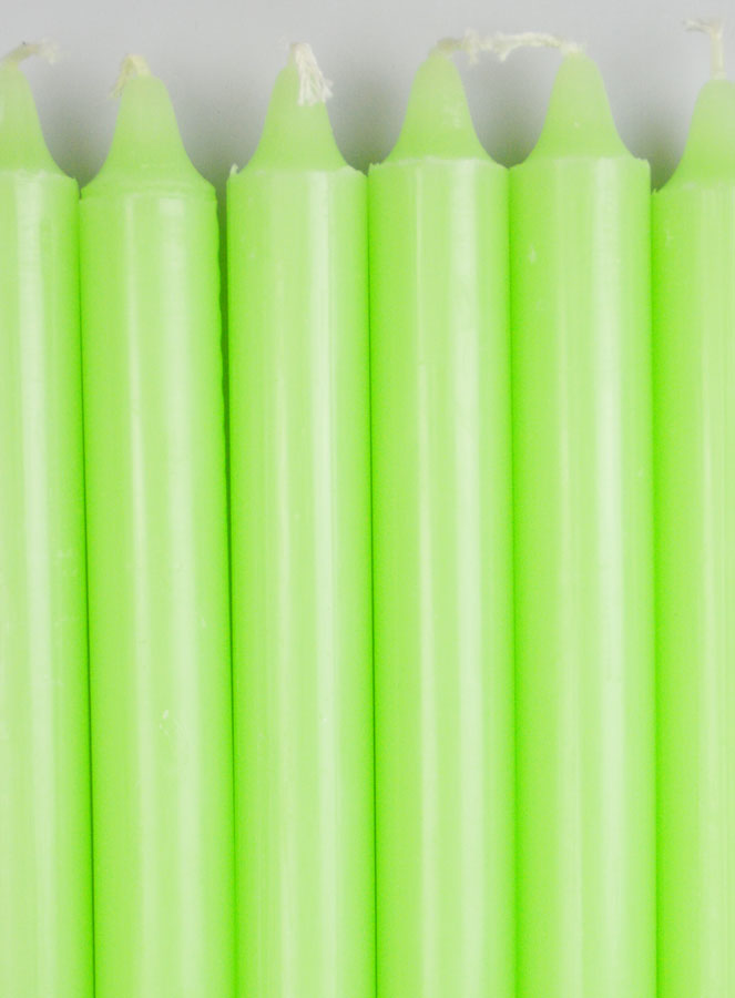 6 Bougies Teintées Masse Couleur Vert Pâle - Vert Clair (pic 3)